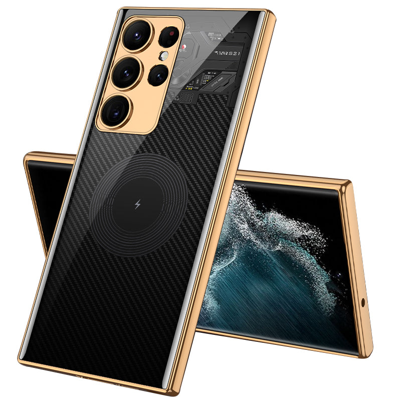 GKK For Samsung Galaxy S23 Ultra Tempered Glass Phone Case TPU PC Anti-Scratch Pattern Printing Electroplated Cover GKK For Samsung Galaxy S23 Ultra Tempered Glass Phone Case TPU PC Anti-Scratch Pattern Printing Electroplated Cover